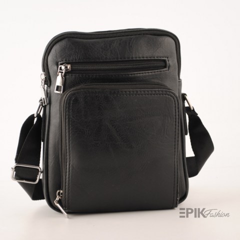 Мъжка чанта от еко кожа с преден джоб с цип 27013